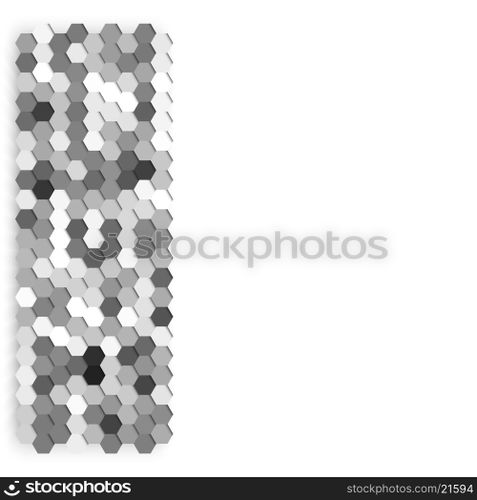 Gray geometric background, abstract hexagonal pattern vector.