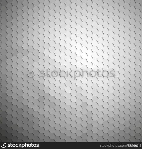 Gray geometric background, abstract hexagonal pattern vector.