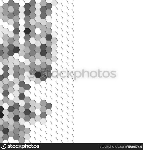 Gray geometric background, abstract hexagonal pattern vector.