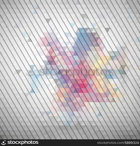 Gray geometric background, abstract triangle pattern vector.