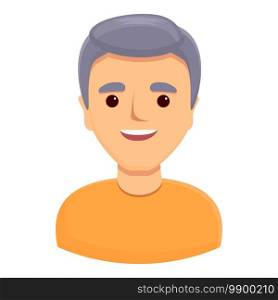 Gray haired man icon. Cartoon of gray haired man vector icon for web design isolated on white background. Gray haired man icon, cartoon style