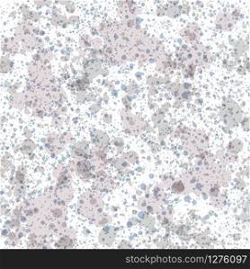 Gray ink spots and stains on a textured white background. Artistic vector seamless pattern in light colors for textile, fabric, paper design and other.