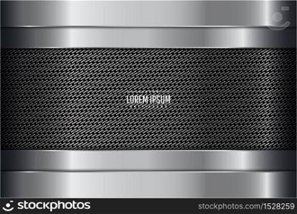 Gray metal technology background with dark space