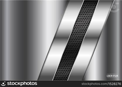 Gray metal technology background with dark space vector illustration