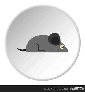 Gray mouse icon in flat circle isolated on white background vector illustration for web. Gray mouse icon circle