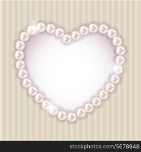 Gray Pearl Heart Vector Illustration Background. EPS10