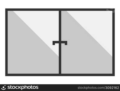 Gray Plastic window with reflection. Vector illustration. Plastic window. Vector illustration