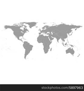 Gray Political World Map Vector, light design vector illustration