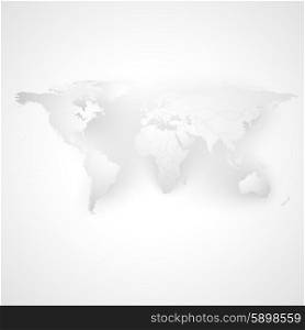 Gray Political World Map with shadow Vector illustration. Gray Political World Map Vector