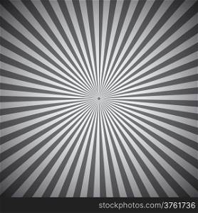 Gray radial rays abstract background, vector illustration