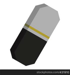 Gray rubber pencil eraser icon flat isolated on white background vector illustration. Gray rubber pencil eraser icon isolated