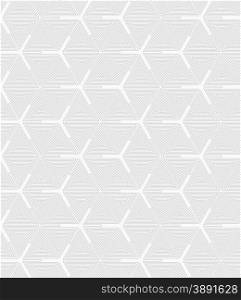 Gray seamless geometrical pattern. Simple monochrome texture. Abstract background.Slim gray triangle spirals forming texture.