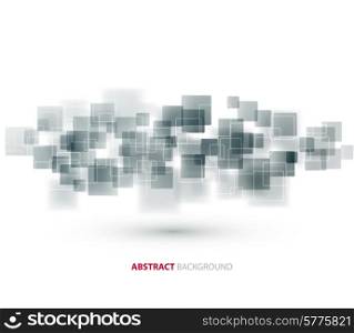 Gray shiny squares shapes technical background. Vector technology design. Gray shiny squares technical background. Vector