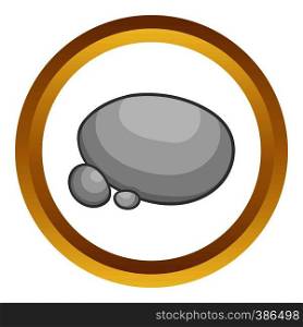 Gray stones vector icon in golden circle, cartoon style isolated on white background. Gray stones vector icon