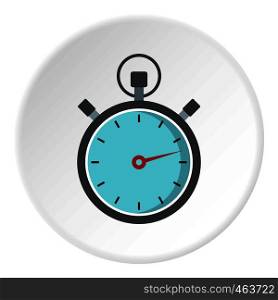 Gray stopwatch icon in flat circle isolated vector illustration for web. Gray stopwatch icon circle