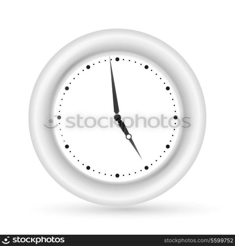Gray wall clock on the white background