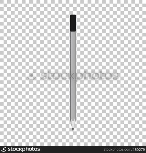 Gray wooden sharp pencil mockup. Realistic illustration of gray wooden sharp pencil vector mockup for web. Gray wooden sharp pencil mockup, realistic style