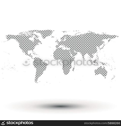 Gray World Map, light design vector illustration