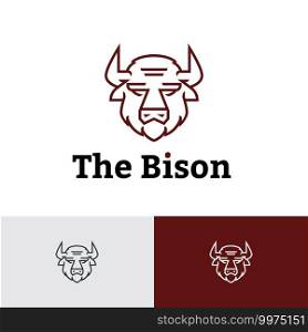 Great Bison Head Monoline Style Modern Logo