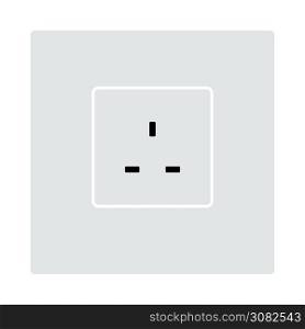 Great Britain Electrical Socket Icon. Flat Color Design. Vector Illustration.