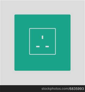 Great britain electrical socket icon. Gray background with green. Vector illustration.
