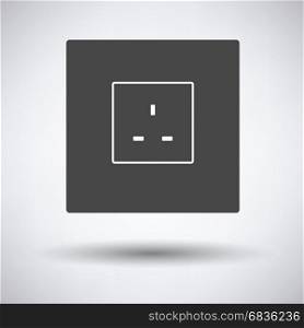 Great britain electrical socket icon on gray background, round shadow. Vector illustration.