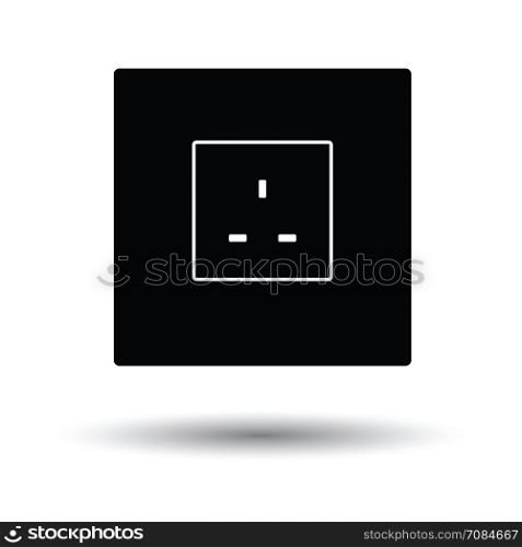 Great britain electrical socket icon. White background with shadow design. Vector illustration.