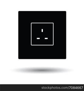 Great britain electrical socket icon. White background with shadow design. Vector illustration.
