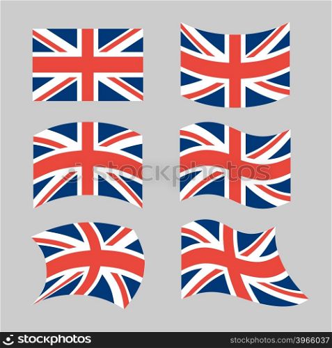 Great Britain Flag. Set national flag of British state. State symbols of Great Britain and Northern Ireland, United Kingdom&#xA;