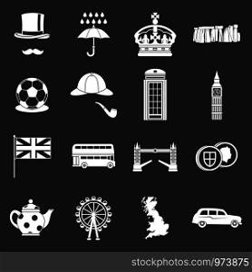 Great Britain icons set vector white isolated on grey background . Great Britain icons set grey vector