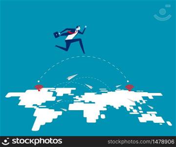 Great business technology leap forward. Concept business vector illustration, Innovation, Jump, Successful.