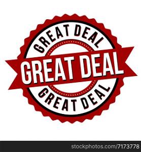 Great deal label or sticker on white background, vector illustration
