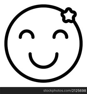 Great feedback icon outline vector. Satisfaction level. Emoji smile. Great feedback icon outline vector. Satisfaction level