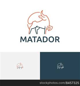 Great Matador Bull Unique Line Style Logo
