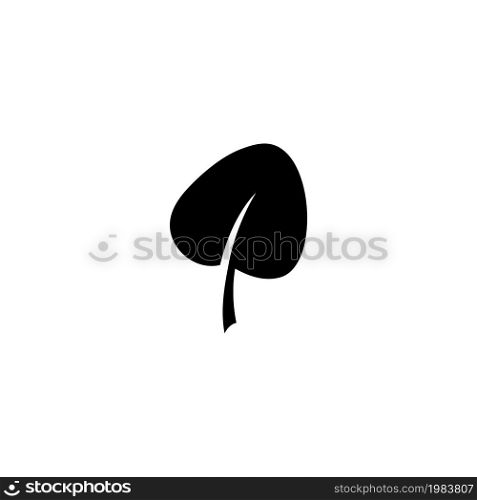 Great Plantain Leaf, Plantago Plant. Flat Vector Icon illustration. Simple black symbol on white background. Great Plantain Leaf, Plantago Plant sign design template for web and mobile UI element. Great Plantain Leaf, Plantago Plant Flat Vector Icon