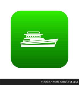 Great powerboat icon digital green for any design isolated on white vector illustration. Great powerboat icon digital green