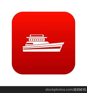 Great powerboat icon digital red for any design isolated on white vector illustration. Great powerboat icon digital red
