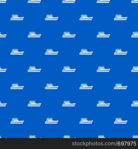 Great powerboat pattern repeat seamless in blue color for any design. Vector geometric illustration. Great powerboat pattern seamless blue