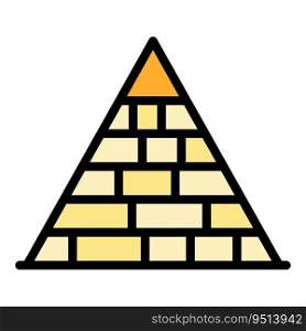 Great pyramid icon outline vector. Ancient egypt. Cairo desert color flat. Great pyramid icon vector flat