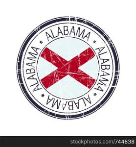 Great state of Alabama postal rubber stamp, vector object over white background