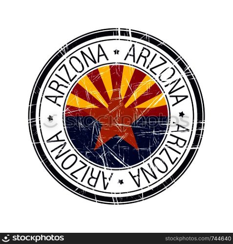 Great state of Arizona postal rubber stamp, vector object over white background