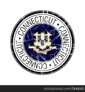 Great state of Connecticut postal rubber stamp, vector object over white background