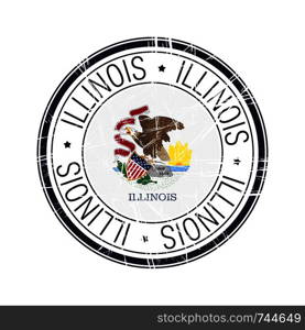 Great state of Illinois postal rubber stamp, vector object over white background