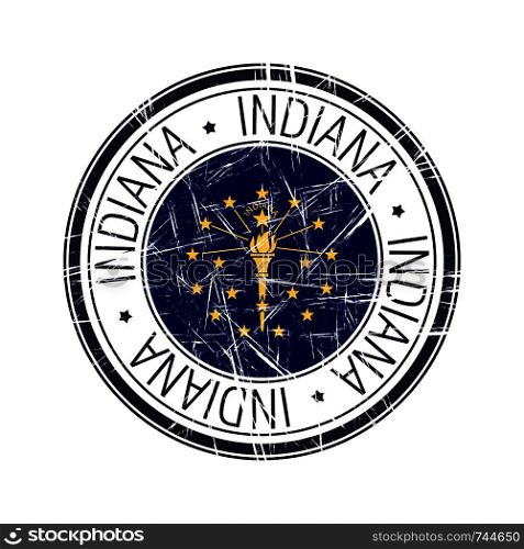 Great state of Indiana postal rubber stamp, vector object over white background