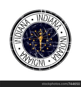 Great state of Indiana postal rubber stamp, vector object over white background