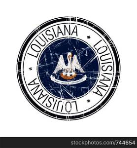 Great state of Louisiana postal rubber stamp, vector object over white background