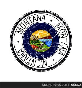 Great state of Montana postal rubber stamp, vector object over white background