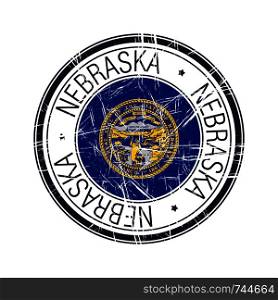 Great state of Nebraska postal rubber stamp, vector object over white background