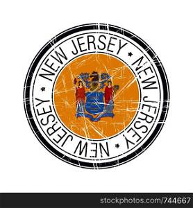 Great state of New Jersey postal rubber stamp, vector object over white background