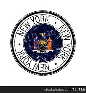 Great state of New York postal rubber stamp, vector object over white background